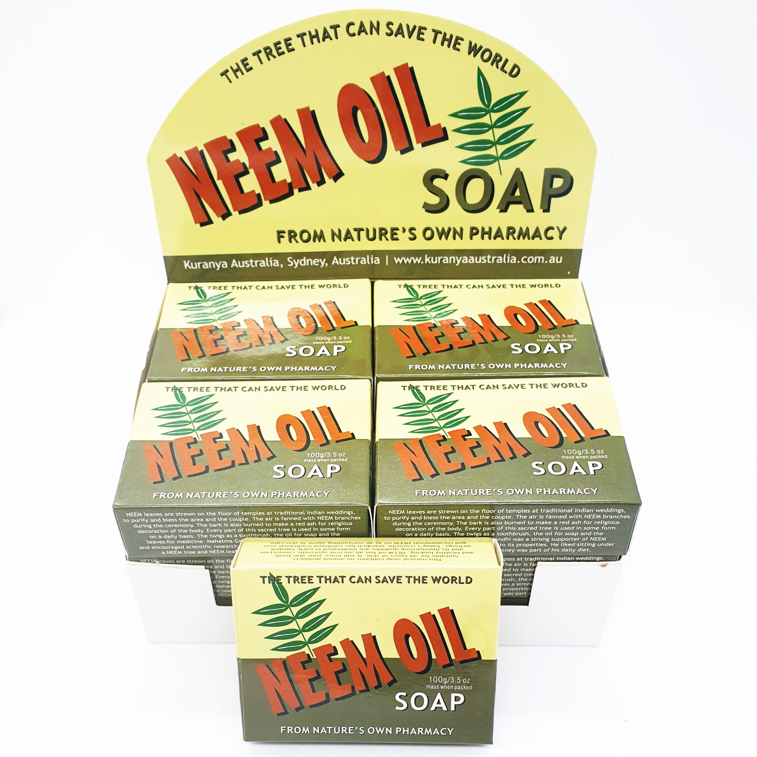 Neem Oil Soap for People (100g) - Box of 12 Packets