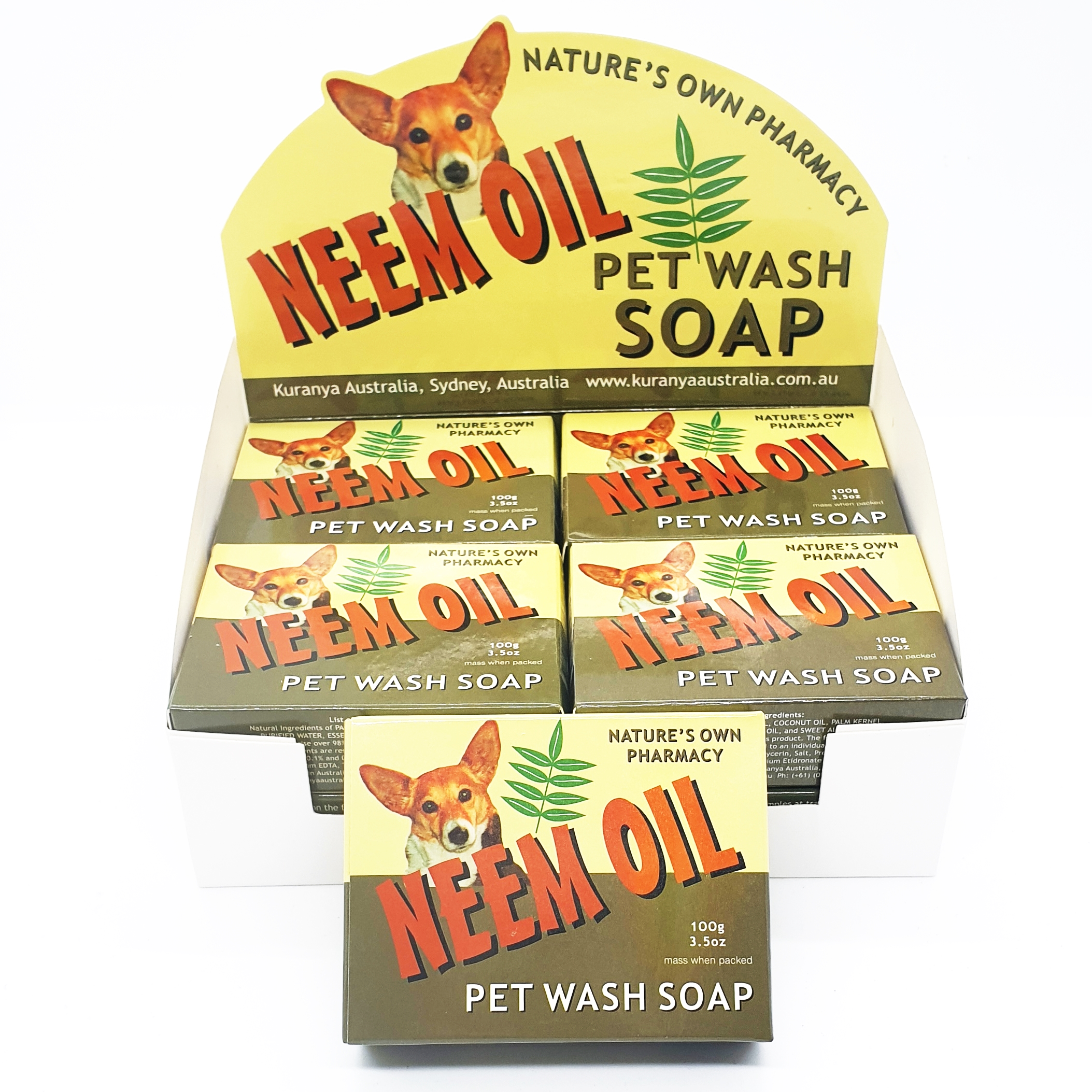 Neem Oil Soap for Pets (100g) - Box of 12 Packets